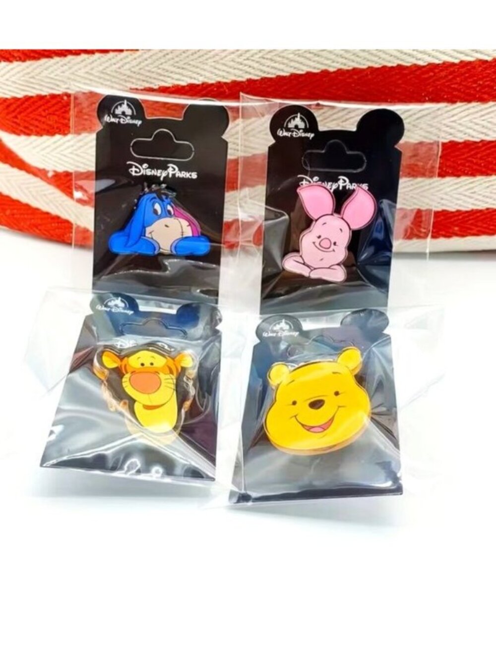 Disney Parks Pins 4pk Winnie the Pooh Eeyore Tigger Piglet Walt Collectable NEW